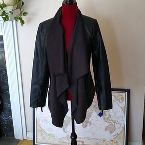 Vegan leather waterfall jacket Size Medium NWT